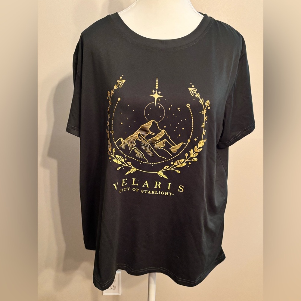 Dark Green T-Shirt with Gold Velaris Design